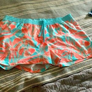 PFG Columbia Bermuda shorts peach,blue and white